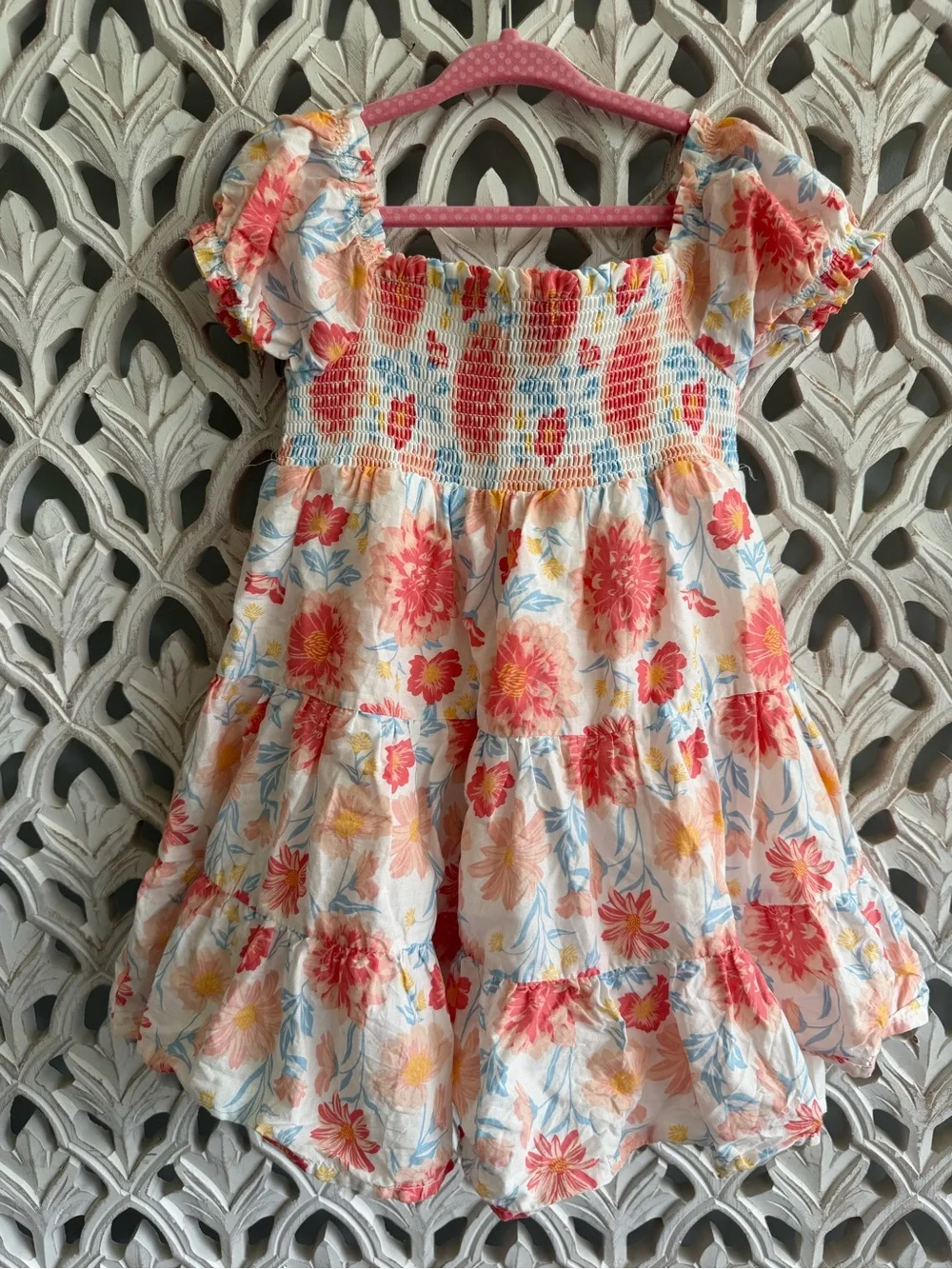 Joie Smocked Puff-Sleeve Dress, 3T